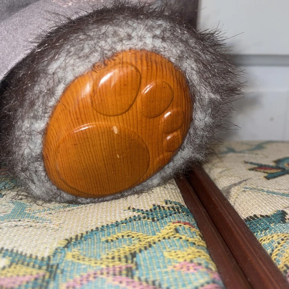 Raikes 1986 Daisy Bear Signed Foot Pink Hat Satin Tie Jointed At Hip Wood Wooden
